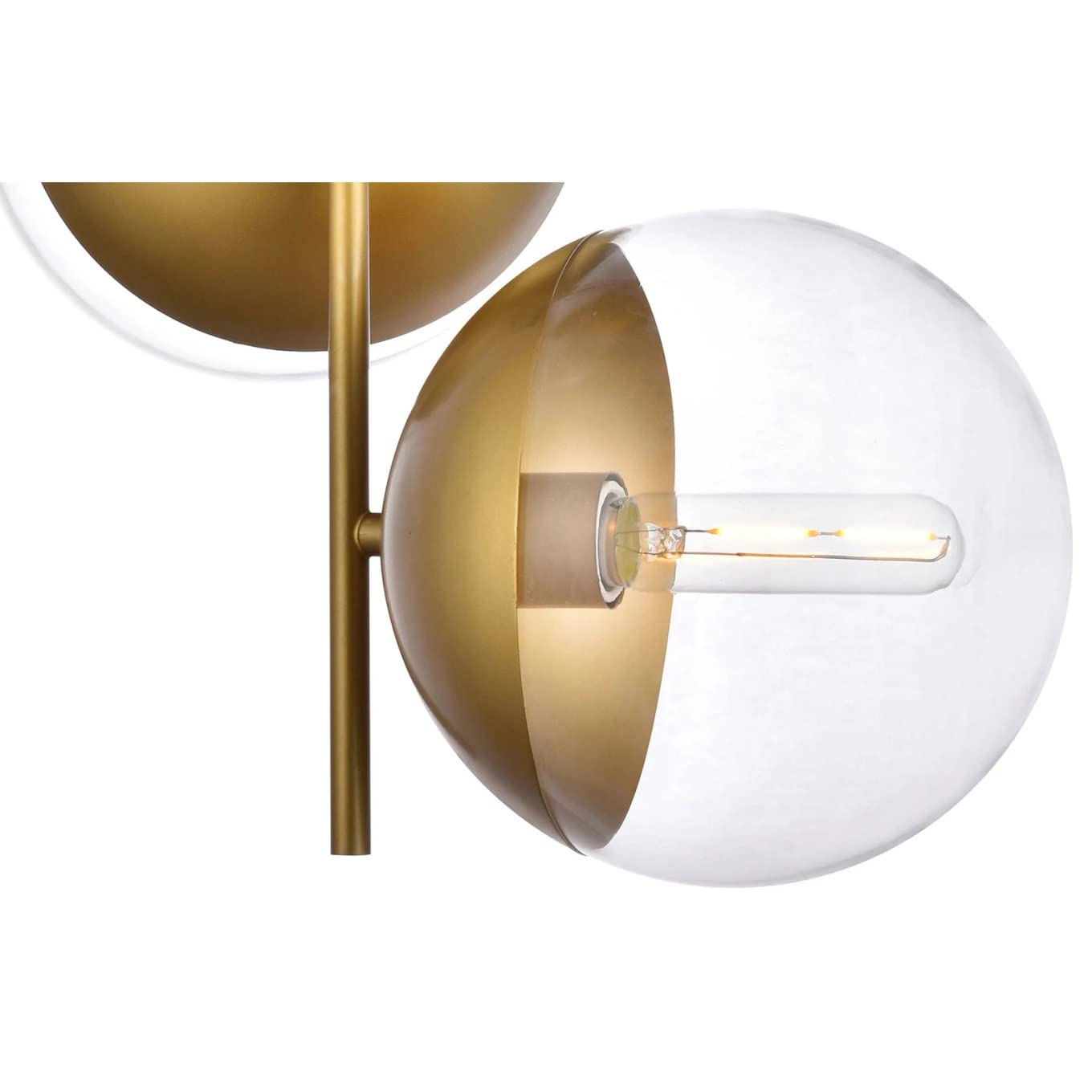 Living District Eclipse 3-Light Metal & Glass Pendant In Black/Clear